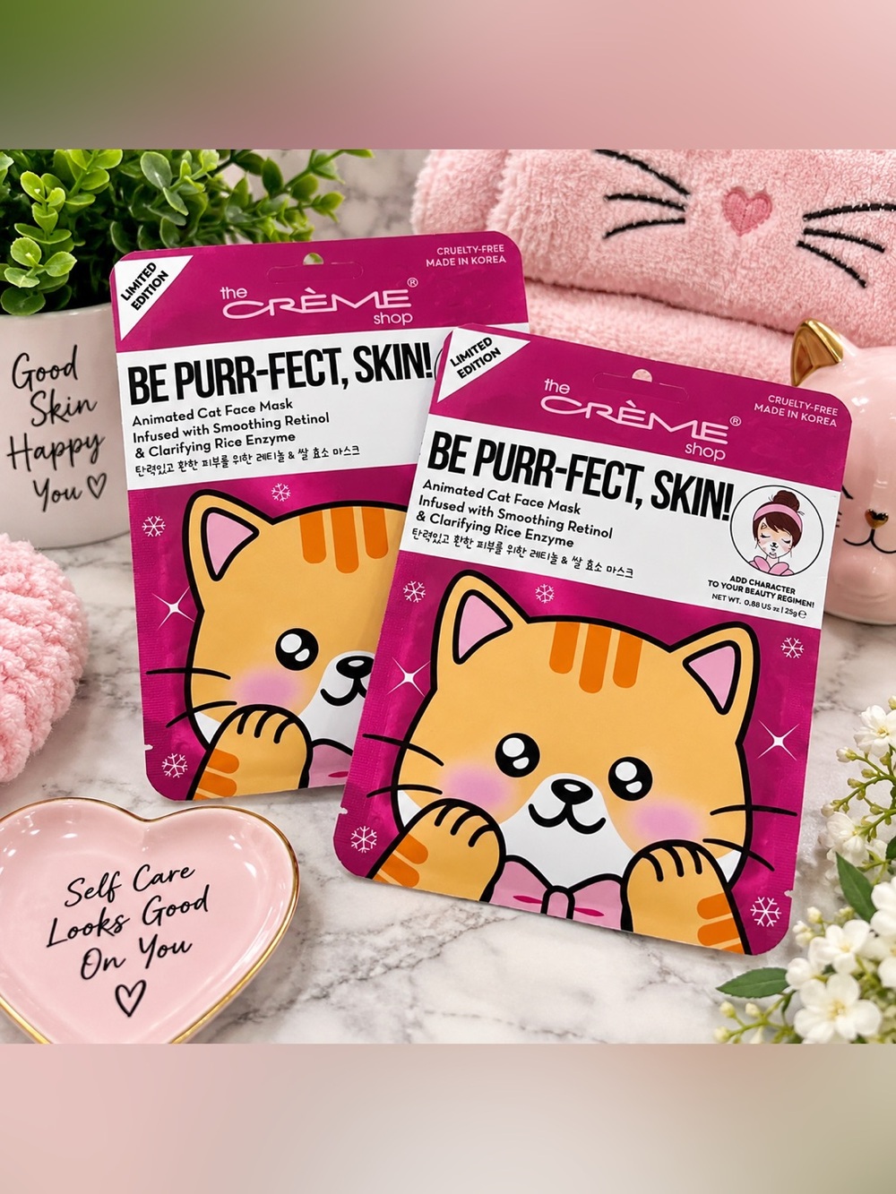 The Crème Shop Be Purr-Fect Skin Cat Face Masks 2-Pack Limited Edition